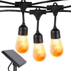 flaming led solar string bulbs