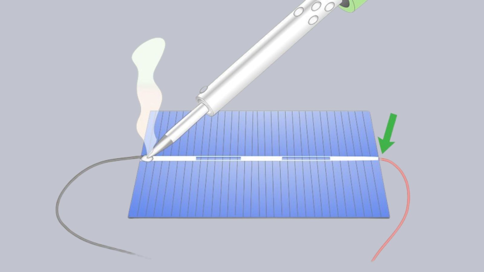 soldering wire with homemade solar panel