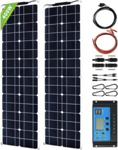 2-pieces 200 watt pet flexible solar panel
