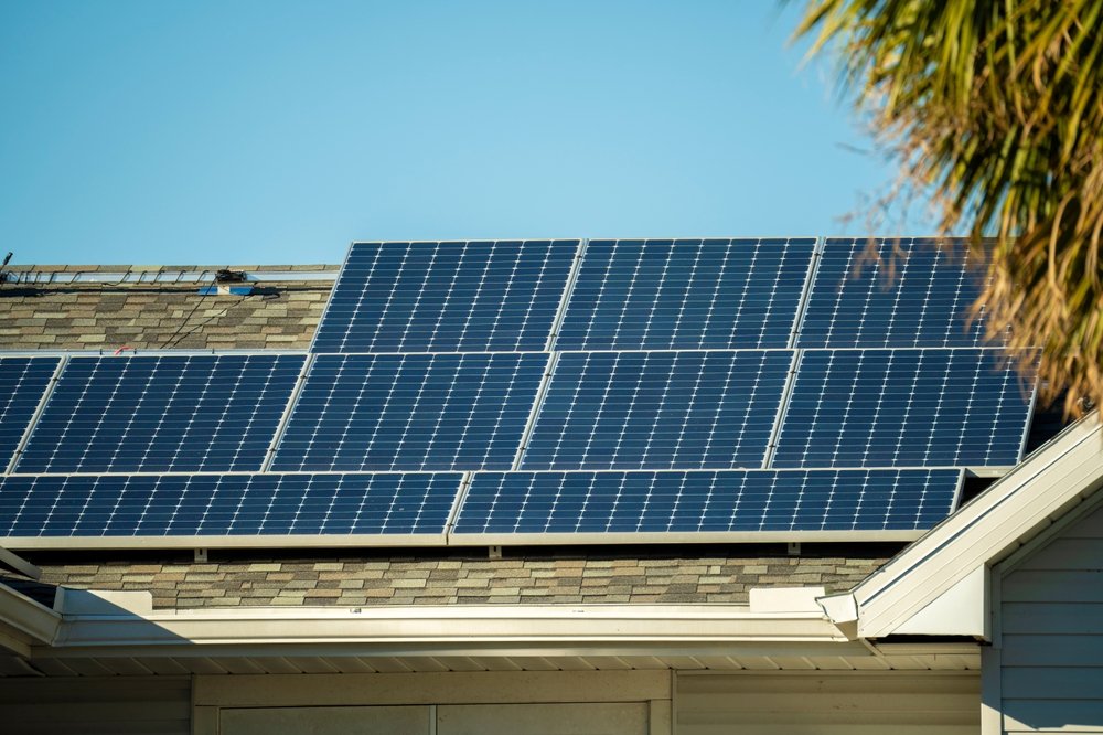 300 watt solar panels installed on roof