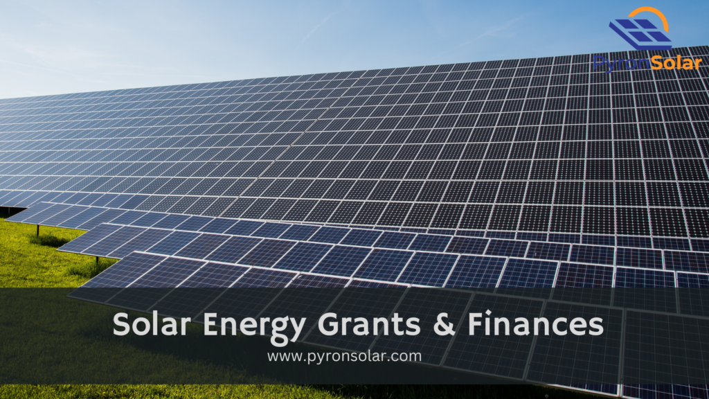 big solar power plant in a solar farm set up using solar energy grants