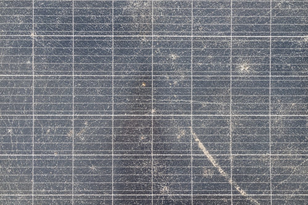 degraded and old solar panel