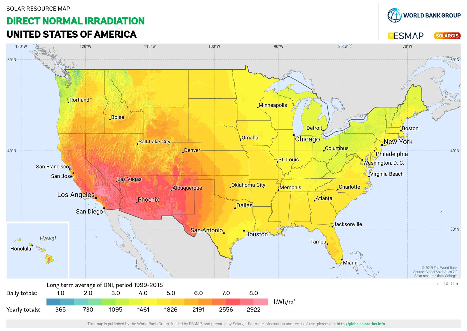 direct normal irradiation usa