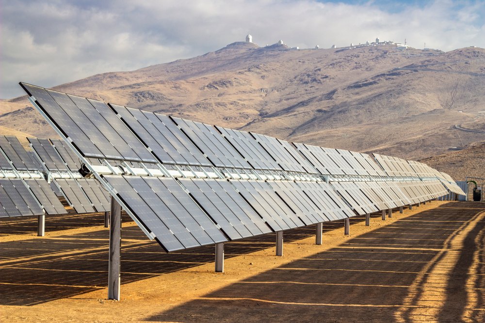 bifacial solar panels installed in solar farm