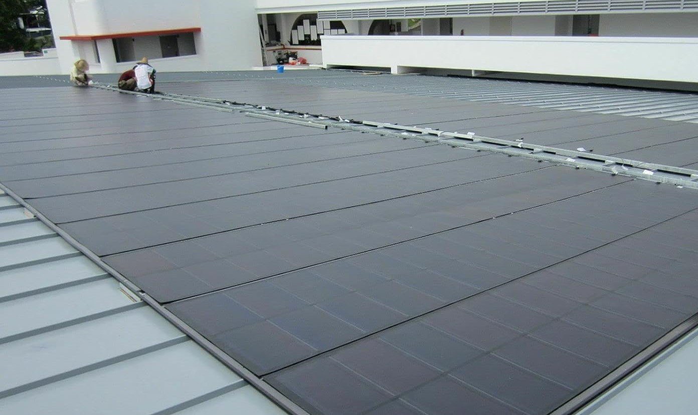 installation of amorphous solar panels