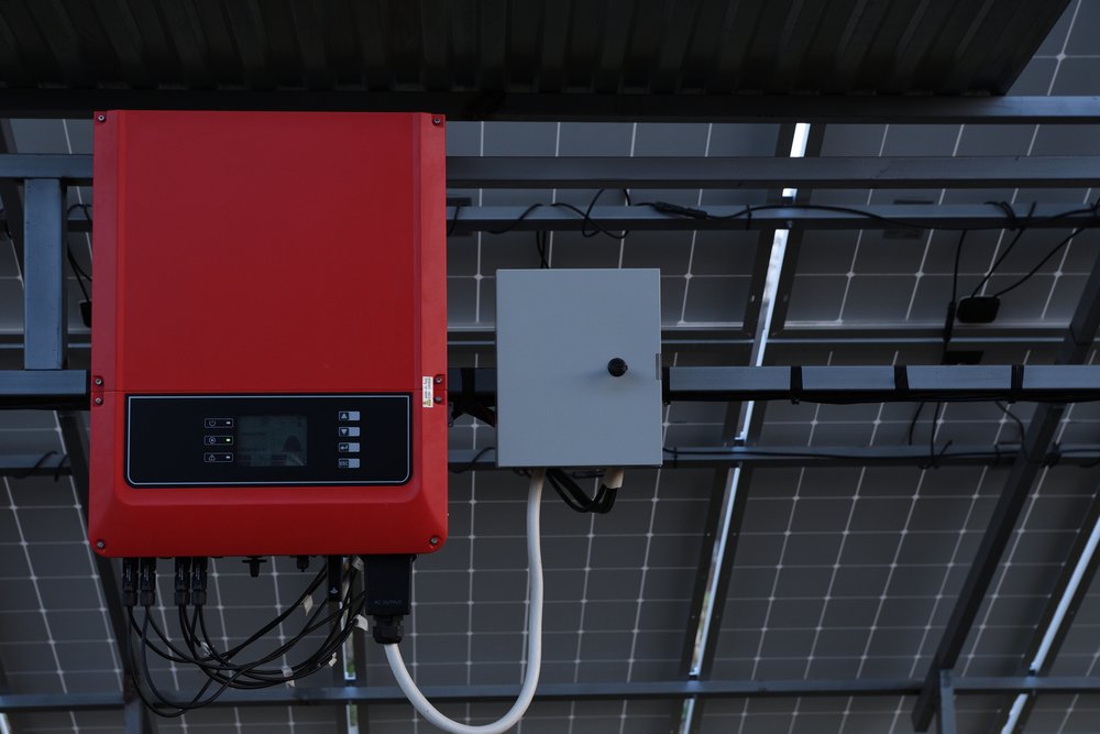 a solar inverter installed for solar panels