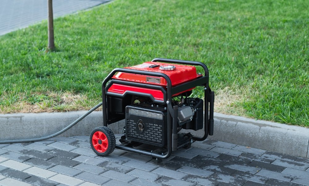 home electric generator in a lawn