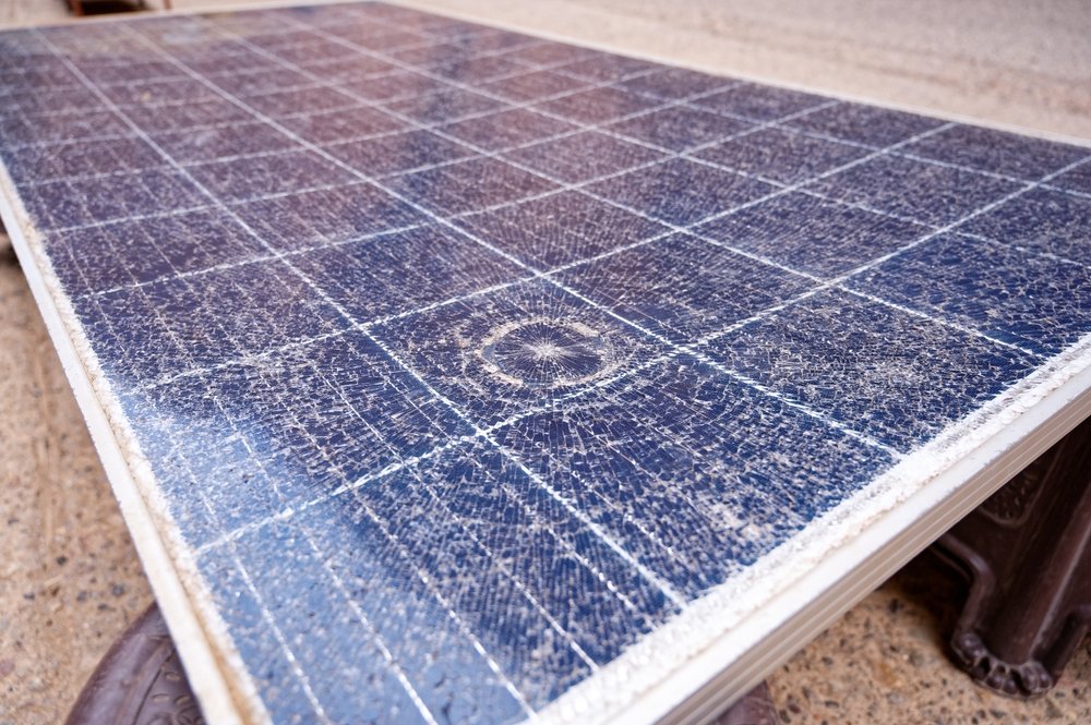 damaged solar panel